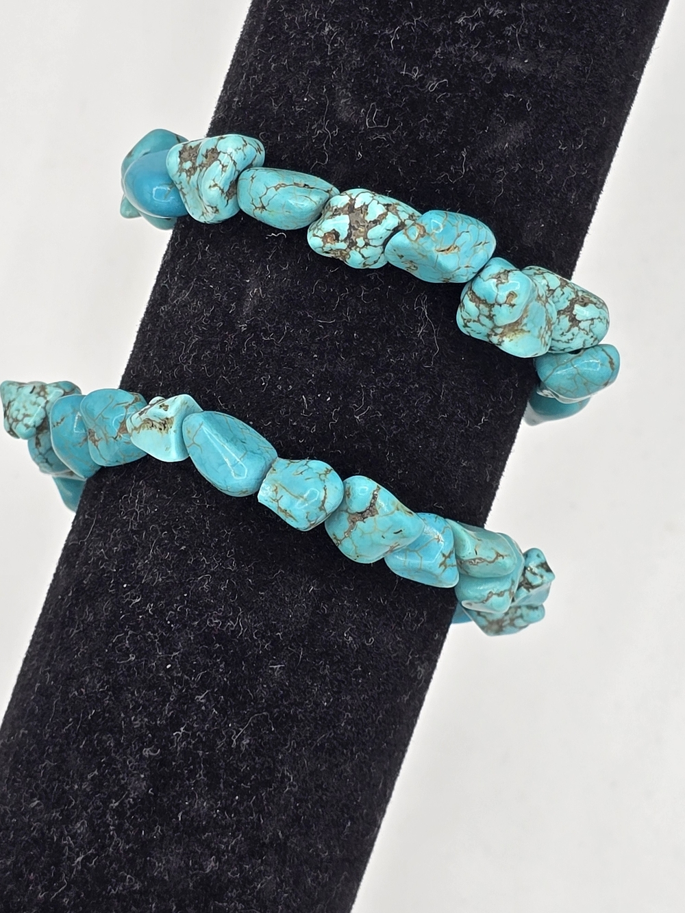 Natural Turquoise Nugget Stone Beaded Wrap Bracelet